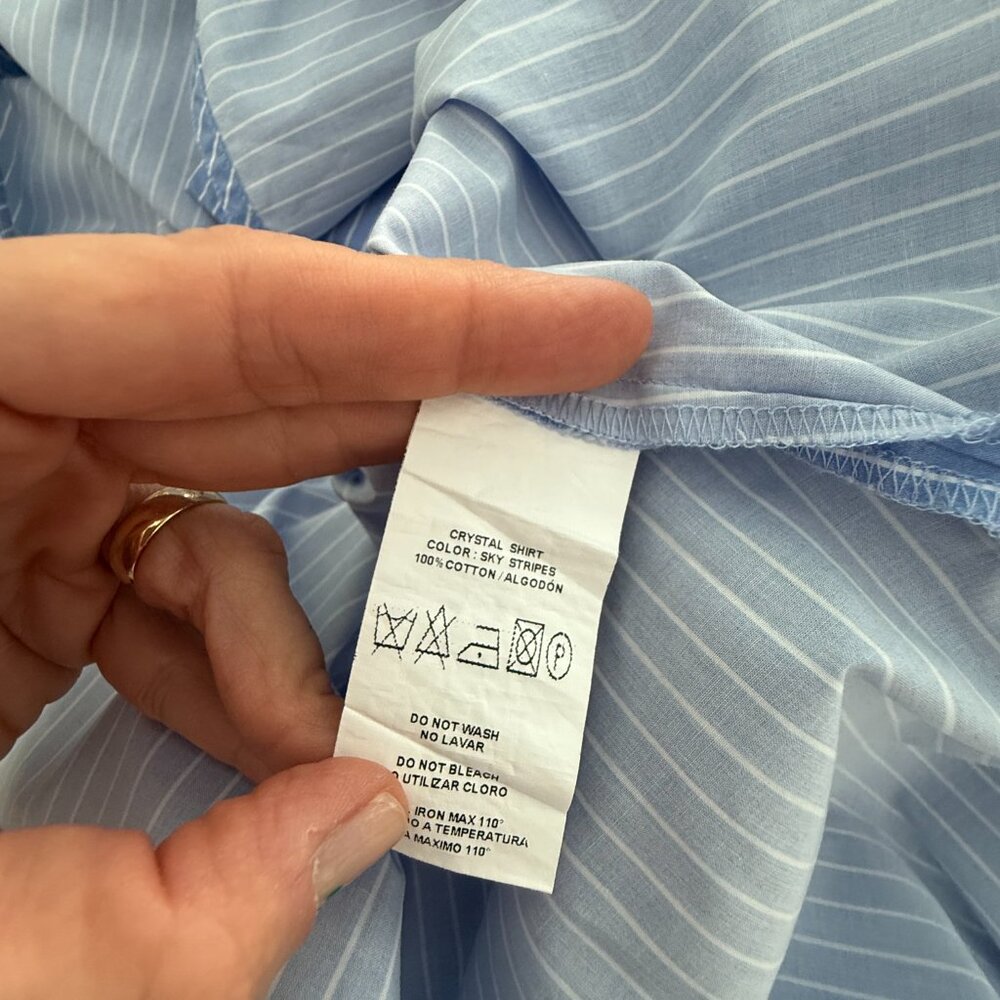 Silvia Tcherassi cotton blue white stripped blouse size XL - Picture 8 of 8